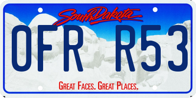 SD license plate 0FRR53