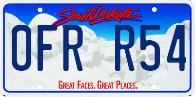 SD license plate 0FRR54