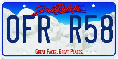 SD license plate 0FRR58
