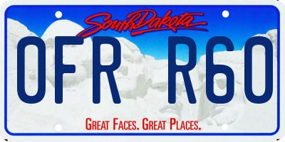 SD license plate 0FRR60