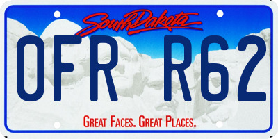 SD license plate 0FRR62