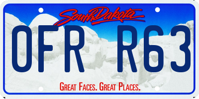 SD license plate 0FRR63