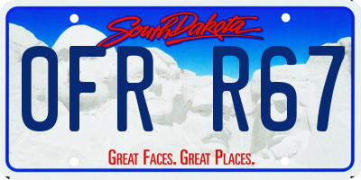 SD license plate 0FRR67