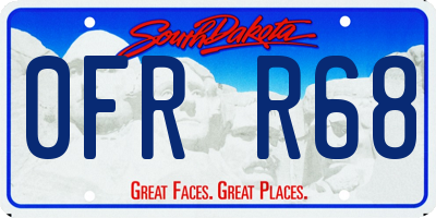 SD license plate 0FRR68