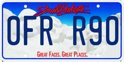 SD license plate 0FRR90