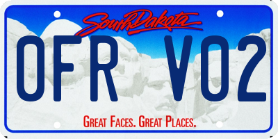SD license plate 0FRV02