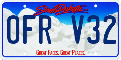 SD license plate 0FRV32