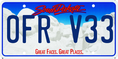 SD license plate 0FRV33