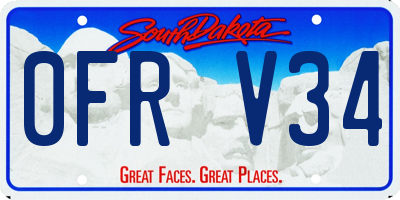 SD license plate 0FRV34