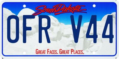 SD license plate 0FRV44