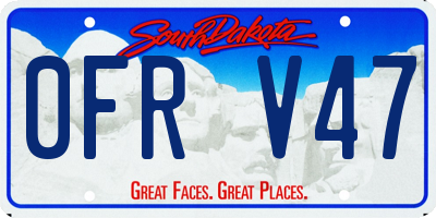 SD license plate 0FRV47