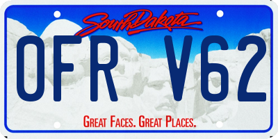 SD license plate 0FRV62