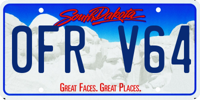 SD license plate 0FRV64