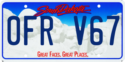 SD license plate 0FRV67