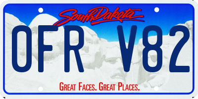 SD license plate 0FRV82
