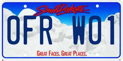 SD license plate 0FRW01