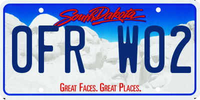 SD license plate 0FRW02