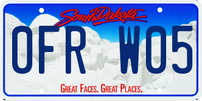 SD license plate 0FRW05