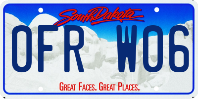 SD license plate 0FRW06