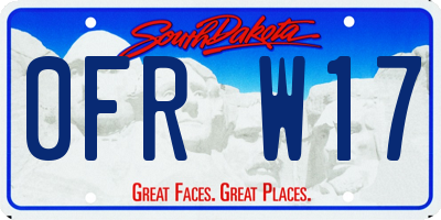 SD license plate 0FRW17