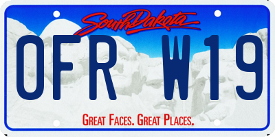 SD license plate 0FRW19