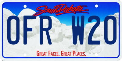 SD license plate 0FRW20