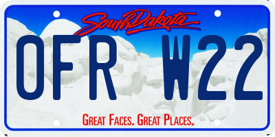 SD license plate 0FRW22