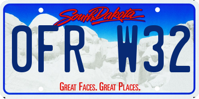 SD license plate 0FRW32