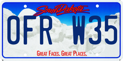 SD license plate 0FRW35
