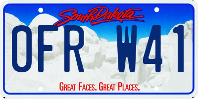 SD license plate 0FRW41
