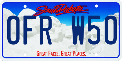 SD license plate 0FRW50