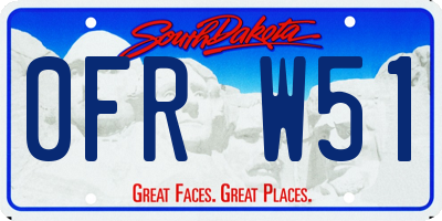 SD license plate 0FRW51