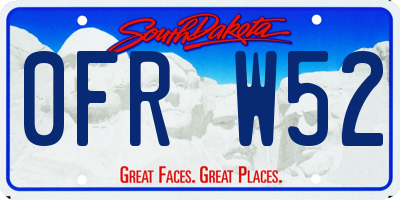 SD license plate 0FRW52