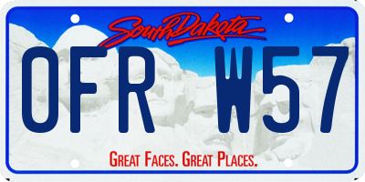 SD license plate 0FRW57