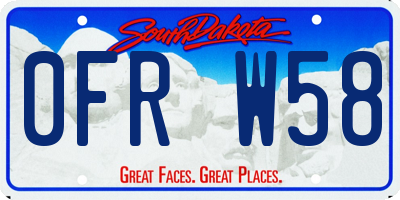 SD license plate 0FRW58