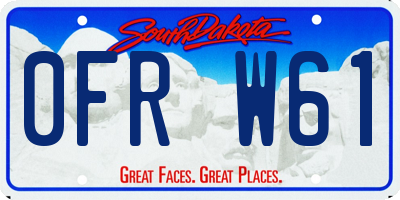 SD license plate 0FRW61