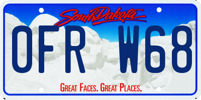 SD license plate 0FRW68