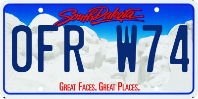 SD license plate 0FRW74