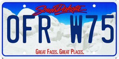 SD license plate 0FRW75