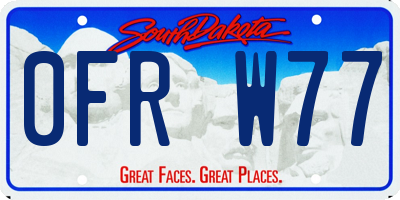 SD license plate 0FRW77