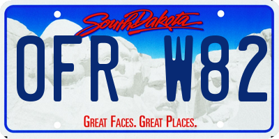 SD license plate 0FRW82