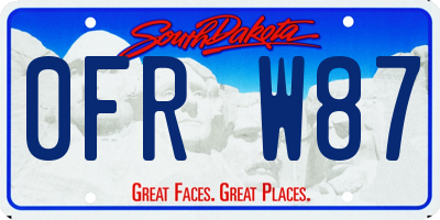 SD license plate 0FRW87