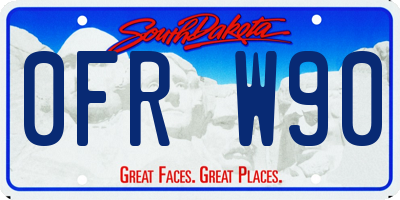 SD license plate 0FRW90