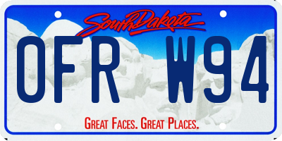 SD license plate 0FRW94