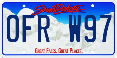 SD license plate 0FRW97