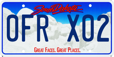 SD license plate 0FRX02