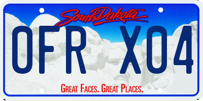 SD license plate 0FRX04