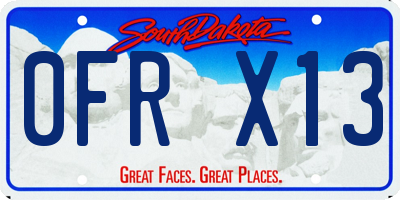 SD license plate 0FRX13