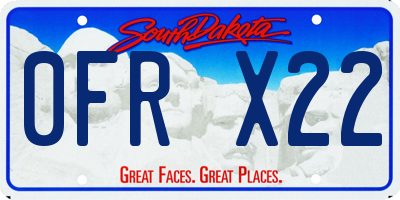 SD license plate 0FRX22