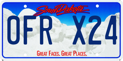 SD license plate 0FRX24